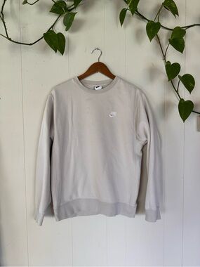 Nike Crewneck Sweatshirt in Light Taupe with White Logo
